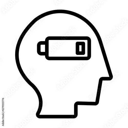 Mental Fatigue Vector Line Icon Design