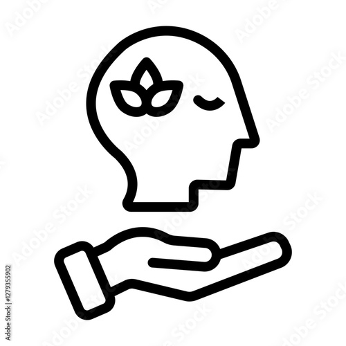 Healing Mind Vector Line Icon Design