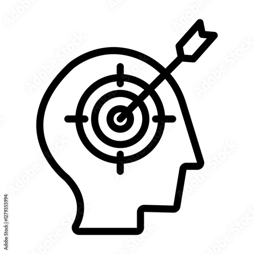 Mental Focus Vector Line Icon Design