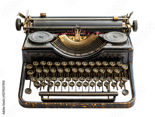 Isolated Antique Typewriter