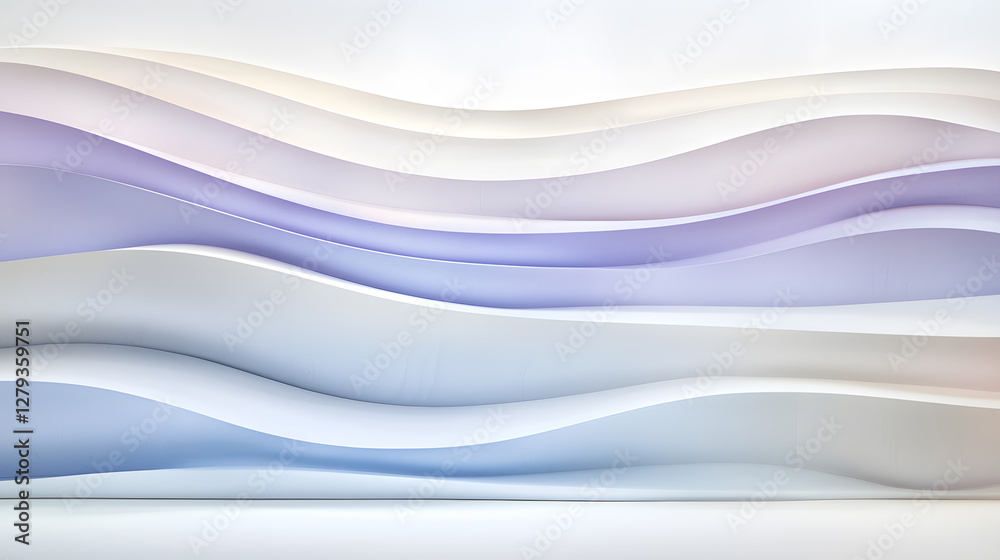 Obraz premium Flowing waves of colorful abstract design modern studio digital art minimalist environment close-up view visual aesthetics