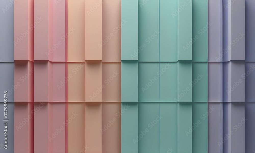 Obraz premium 3D blocks pattern in pastel multi colored background | square shaped blocks pattern wall background