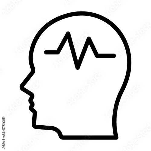 Brain Activity Vector Line Icon Design