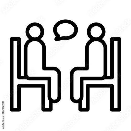 Therapy Session Vector Line Icon Design
