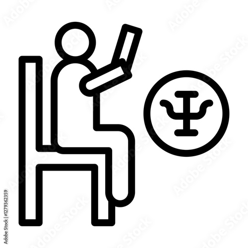 Psychiatrist Vector Line Icon Design