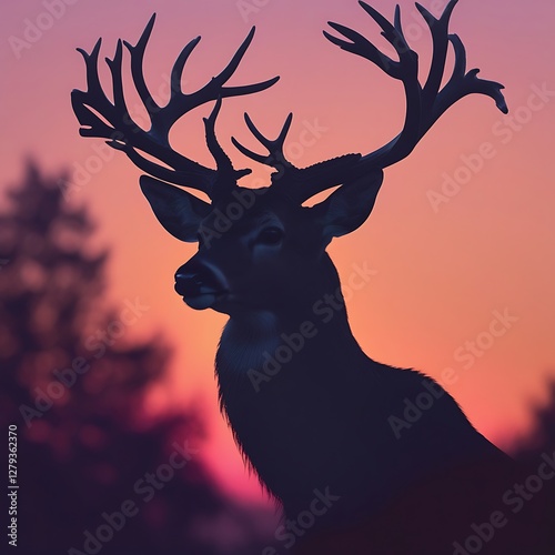 silhouette of a deer