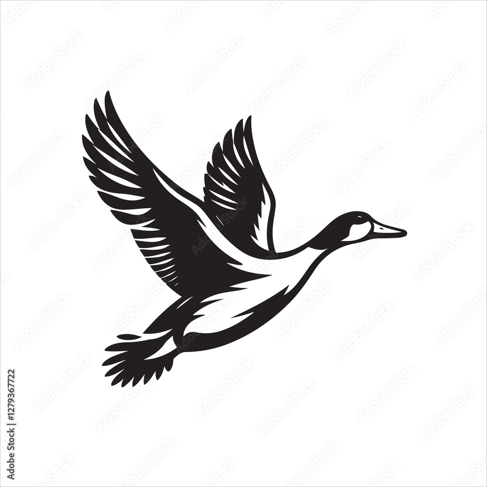 Obraz premium vector duck flying, sitting and howling
