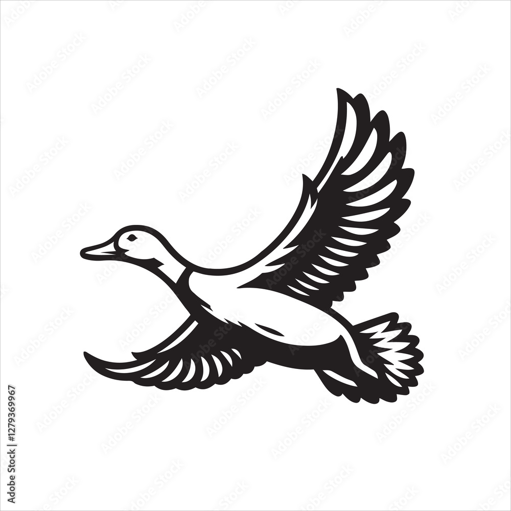 Obraz premium vector duck flying, sitting and howling
