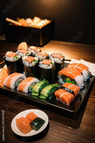 sushi, food, fish, salmon, japanese