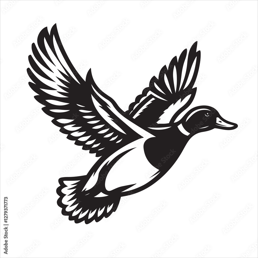 Obraz premium vector duck flying, sitting and howling