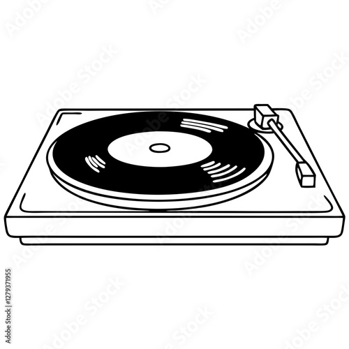 vinyl record on white background
