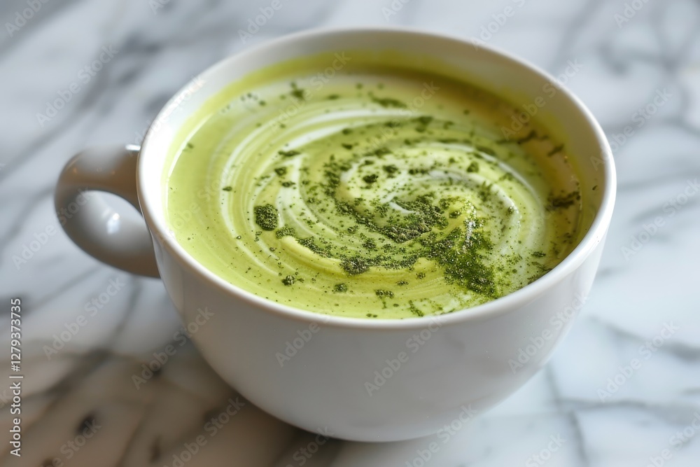 Creating a matcha latte swirl in a cozy cup natural light beverage photography Creating a matcha latte swirl in a cozy cup natural light beverage photography