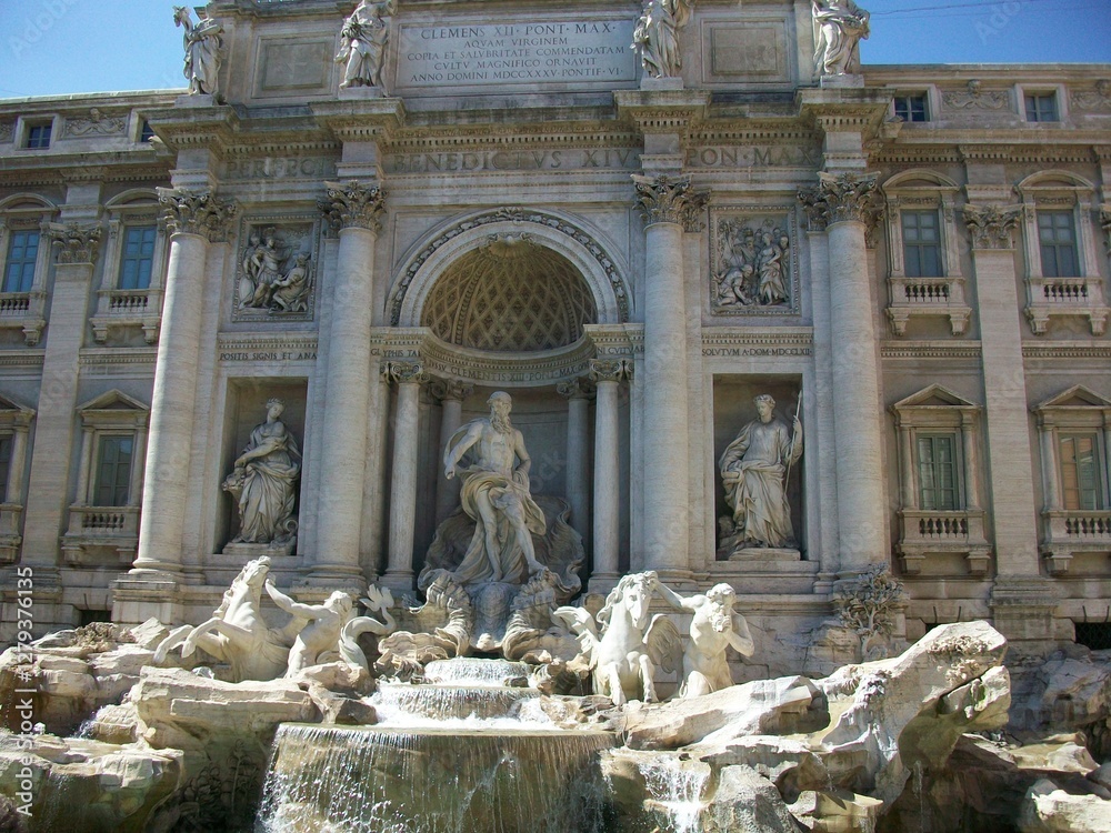 Wide View of Trevi Fountain in Rome, Italy Wide View of Trevi Fountain in Rome, Italy