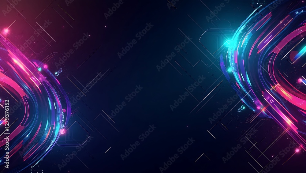 Fototapeta premium Abstract colorful futuristic gaming background. Generative Ai.