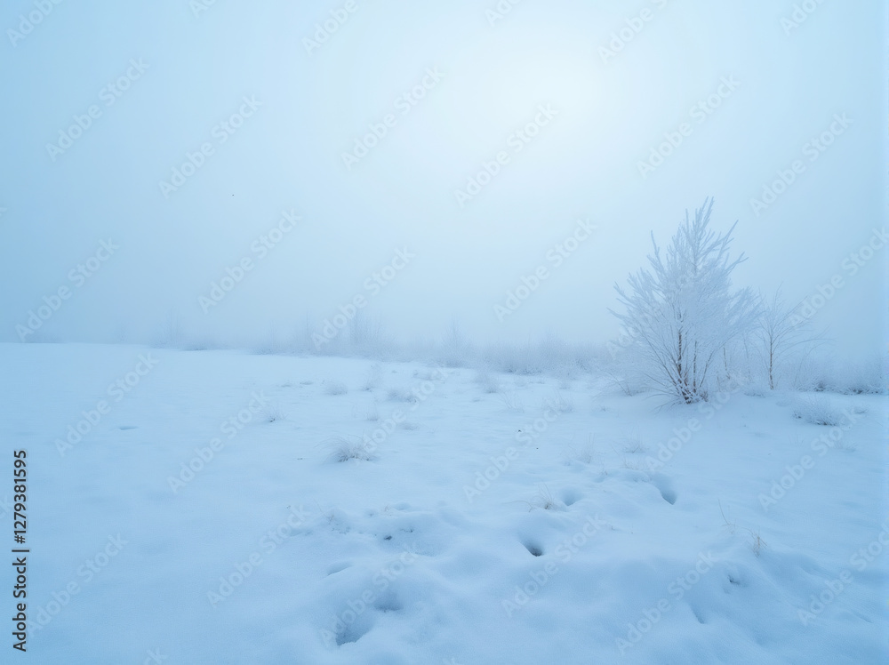Winter Landscape with Snow Covered Tree Winter Landscape with Snow Covered Tree