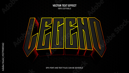 Legend 3d  style editable text effect