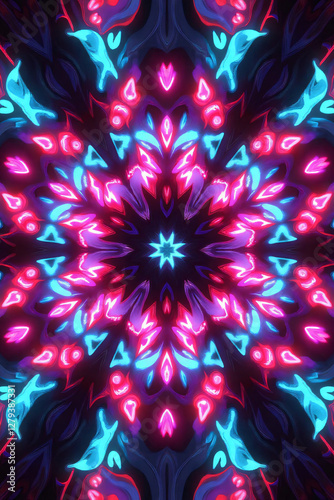 fractal, pattern, star, light,