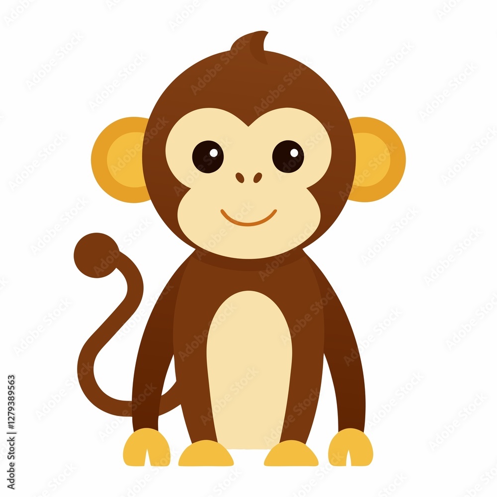 Fototapeta premium Monkey vector illustration isolated on white background