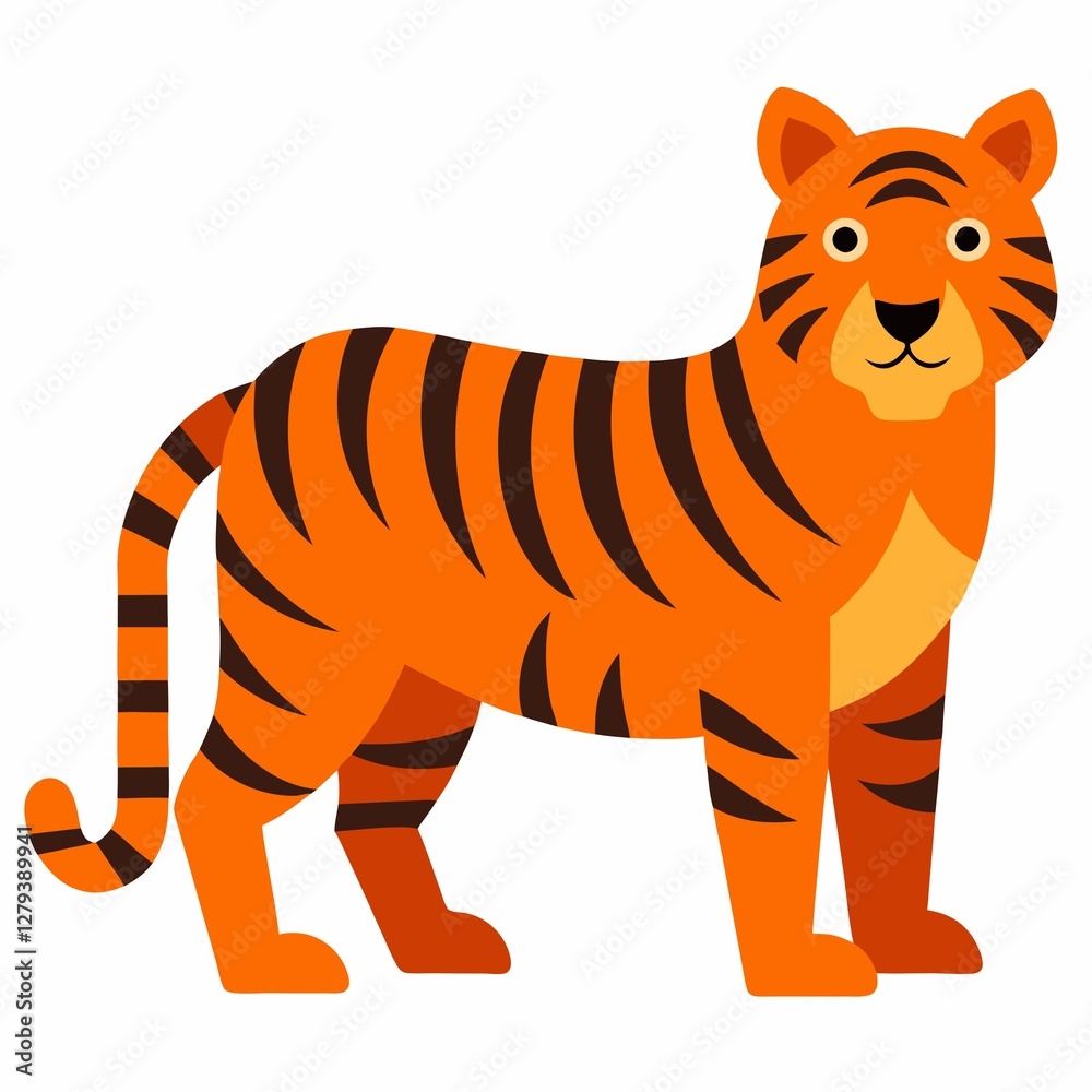 Obraz premium tiger cartoon isolated on white background