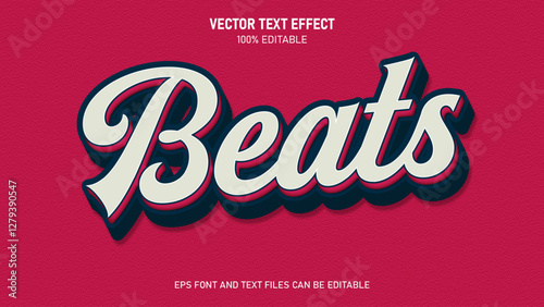 Beats 3d text music party editable text effect
