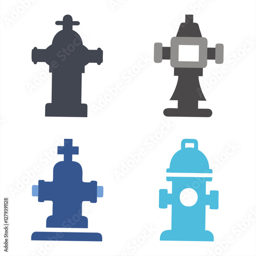 Classic Fire Hydrant Silhouette Vector Icon Set High-Resolution Download.