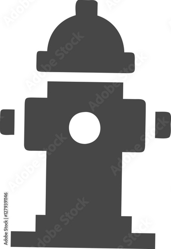 Fire Hydrant Silhouette Vector Icon Crisp & Detailed.
