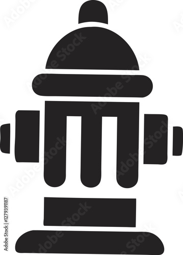 Fire Hydrant Silhouette Vector Icon Crisp & Detailed.