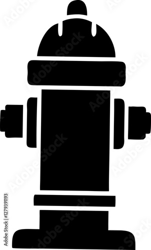 Fire Hydrant Silhouette Vector Icon Crisp & Detailed.