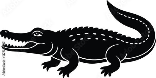 saltwater crocodile vector icon.eps