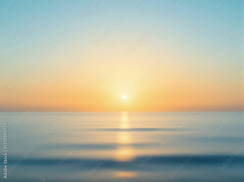 Fototapeta premium Serene Ocean Sunset Horizon