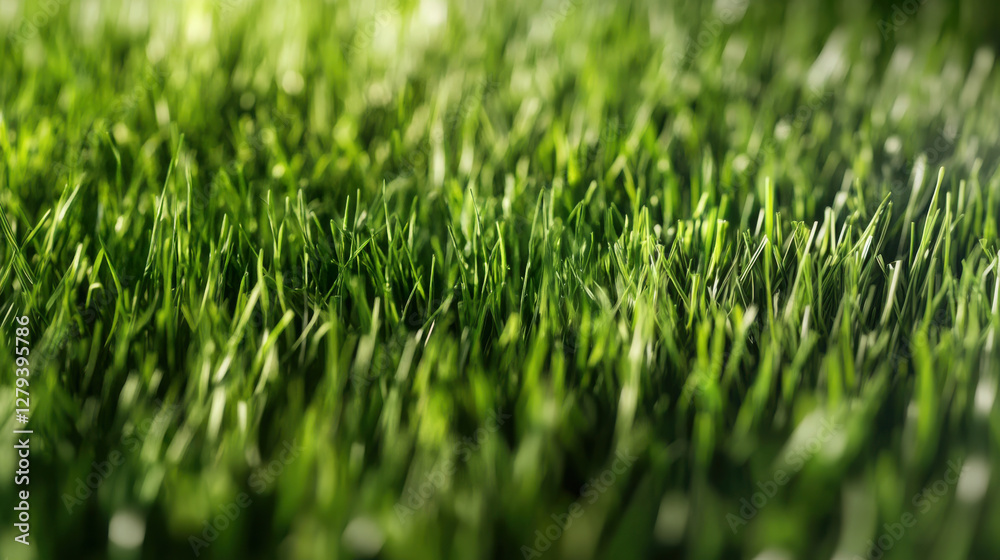 Fototapeta premium Vibrant green grass welcoming the arrival of spring, symbolizing renewal and growth while showcasing the beauty of nature awakening in a lush, sunny landscape