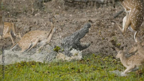 Successful crocodile attack for prey