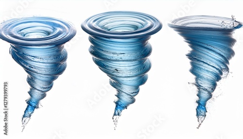 Swirling water tornadoes in various stages of formation natural phenomenon photo