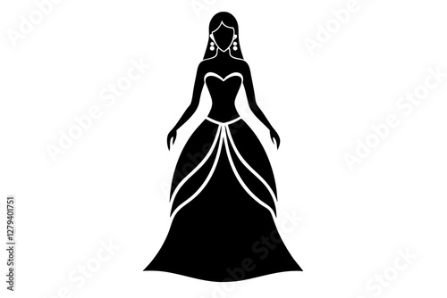 bride wedding icon silhouette