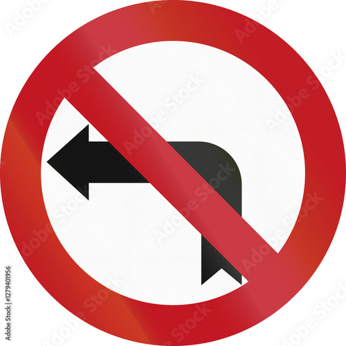 Israel prohibitory road sign - No Left Turn