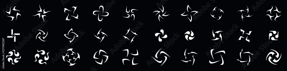 Futuristic Y2K style tribal symbols collection.