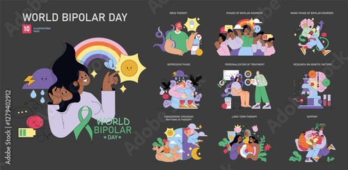 World Bipolar Day. Flat Vector Illustration