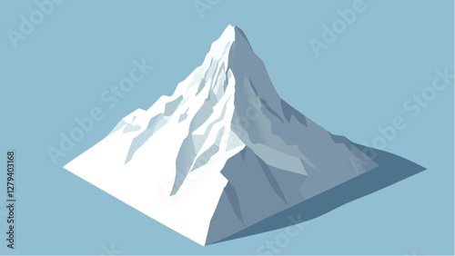 Isometric Peak of the Iconic Matterhorn Mountain .eps