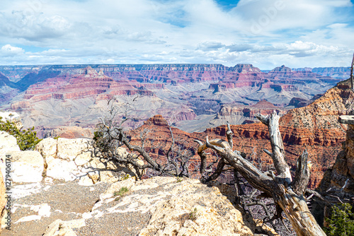 Panorama landscape of the grand canyon from mather point viewpoint in the grand canyon national park in Arizona, south rim USA photo