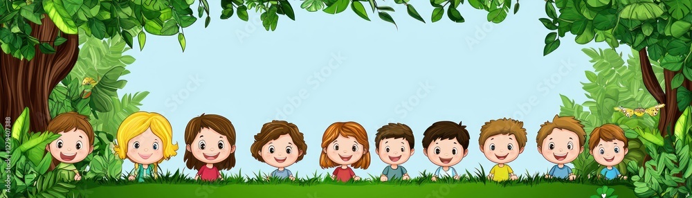 Children in a Forest Background for Educational Use Children in a Forest Background for Educational Use
