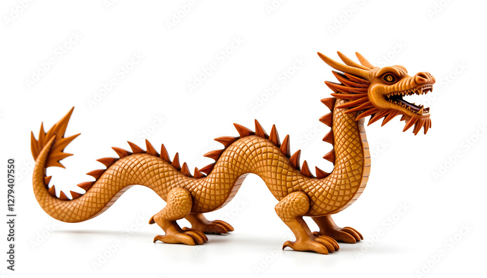 Fototapeta premium Mythical Asian dragon figurine in impasto style, intricate art