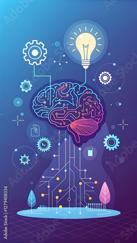 Creative AI brain. Artificial intelligence development concept.