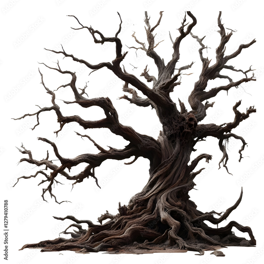 old dead spooky tree isolated on white old dead spooky tree isolated on white