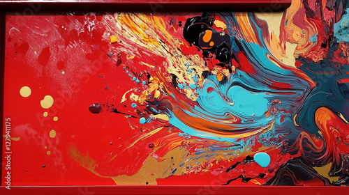 Dynamic Red Screen Burst with Textures and Patterns
