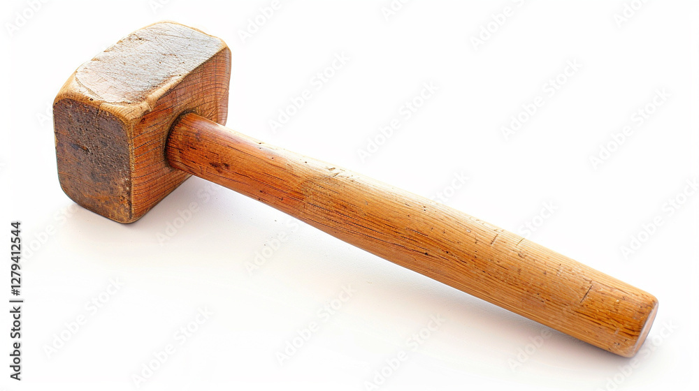 Mallet on an isolated white background, object focused, png, stock image, hd quality Mallet on an isolated white background, object focused, png, stock image, hd quality