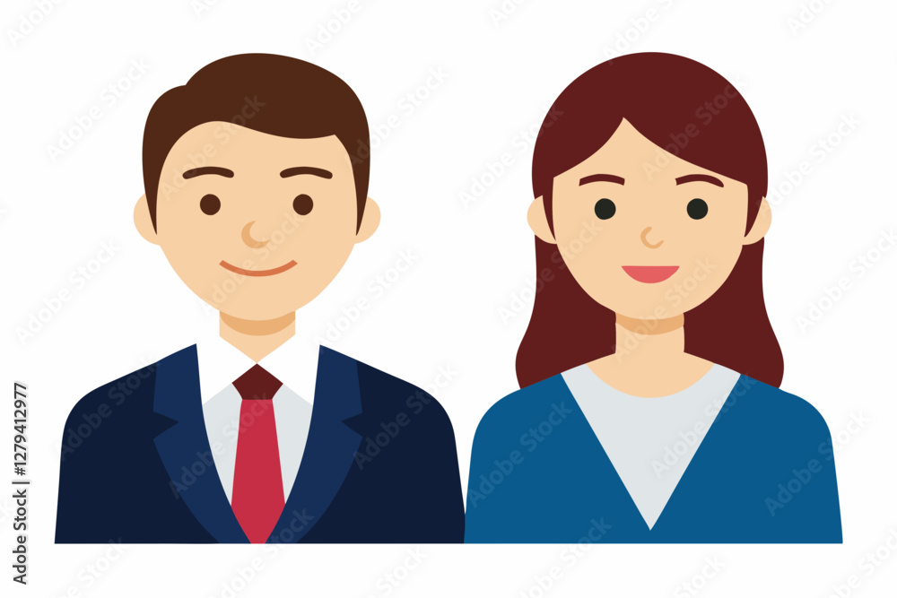 Businesswoman and businessman character cartoon art illustration Businesswoman and businessman character cartoon art illustration
