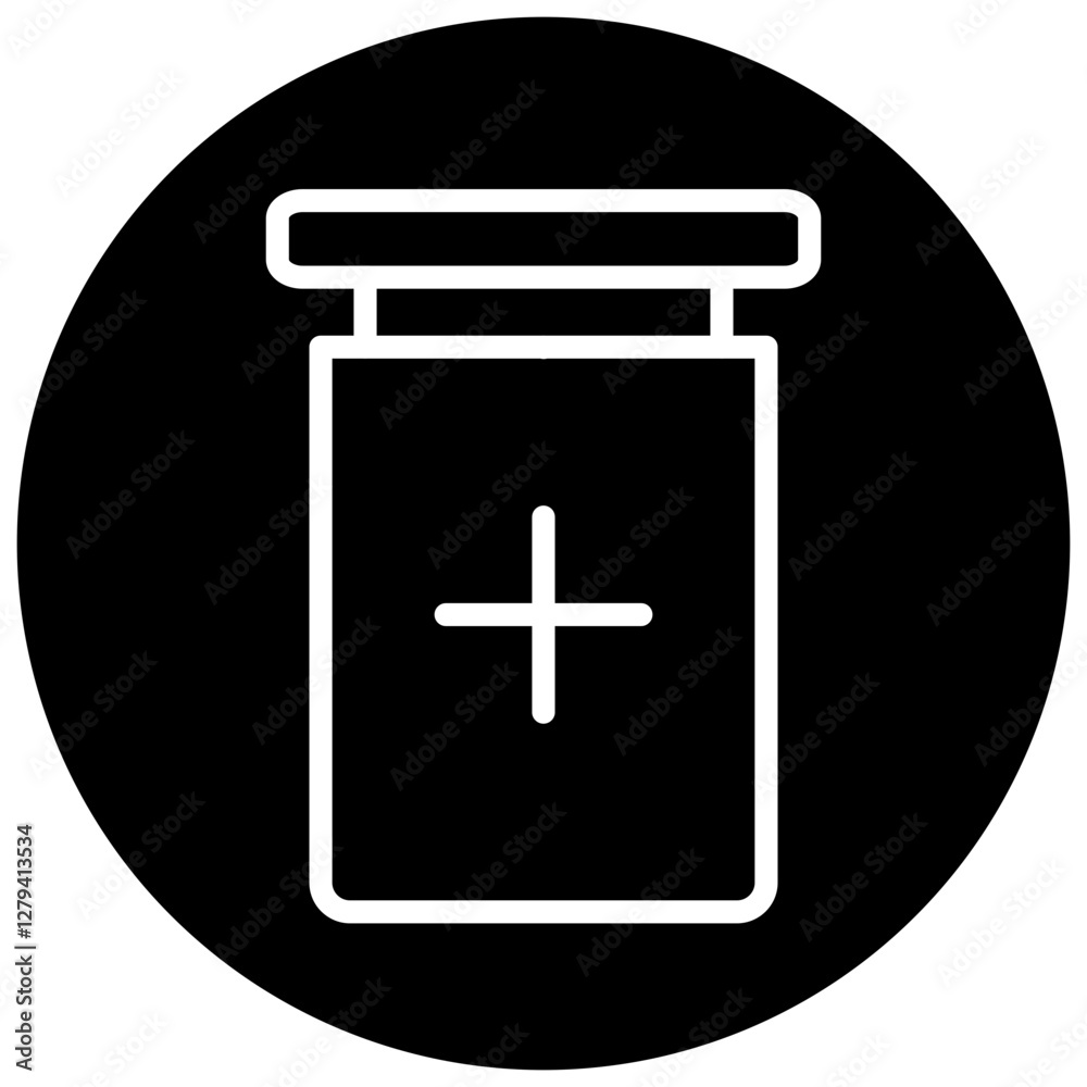 Pill Bottle Black Circle Icon Pill Bottle Black Circle Icon
