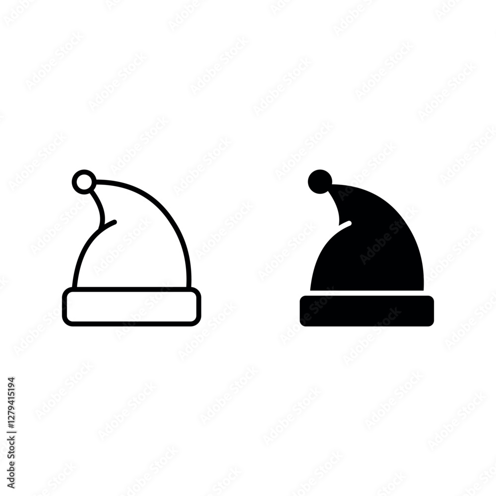 Obraz premium Santa hat icon set color editable