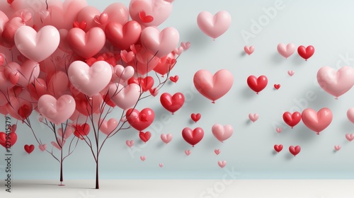 Heart-Shaped Balloon Trees: A Valentine's Day Dream