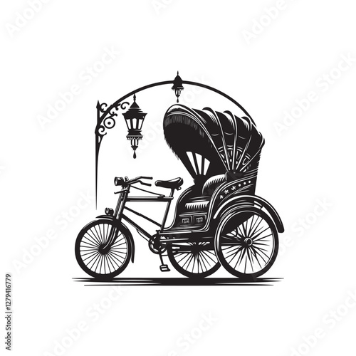 Rickshaw silhouette design Vector (4).eps